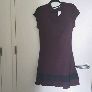 Burgundy New York and Co Casual Dress.